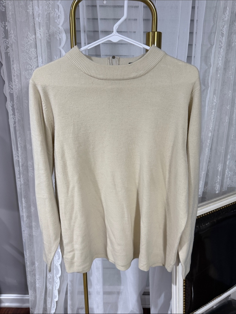 Soho Cream Cowl-Neck Sweater
